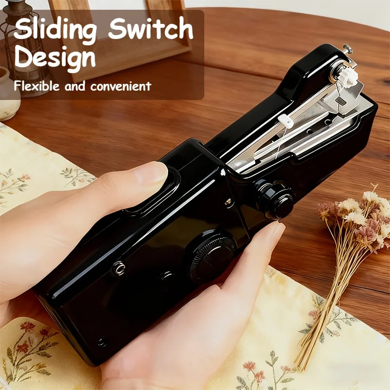 Portable Handheld Sewing Kit – Battery-Powered Fast Sewing for Fabric & Clothes, Includes Needle, Threader, Spools & Samples
