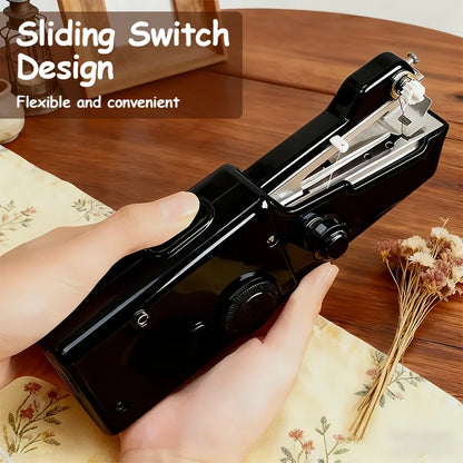 Portable Handheld Sewing Kit – Battery-Powered Fast Sewing for Fabric & Clothes, Includes Needle, Threader, Spools & Samples