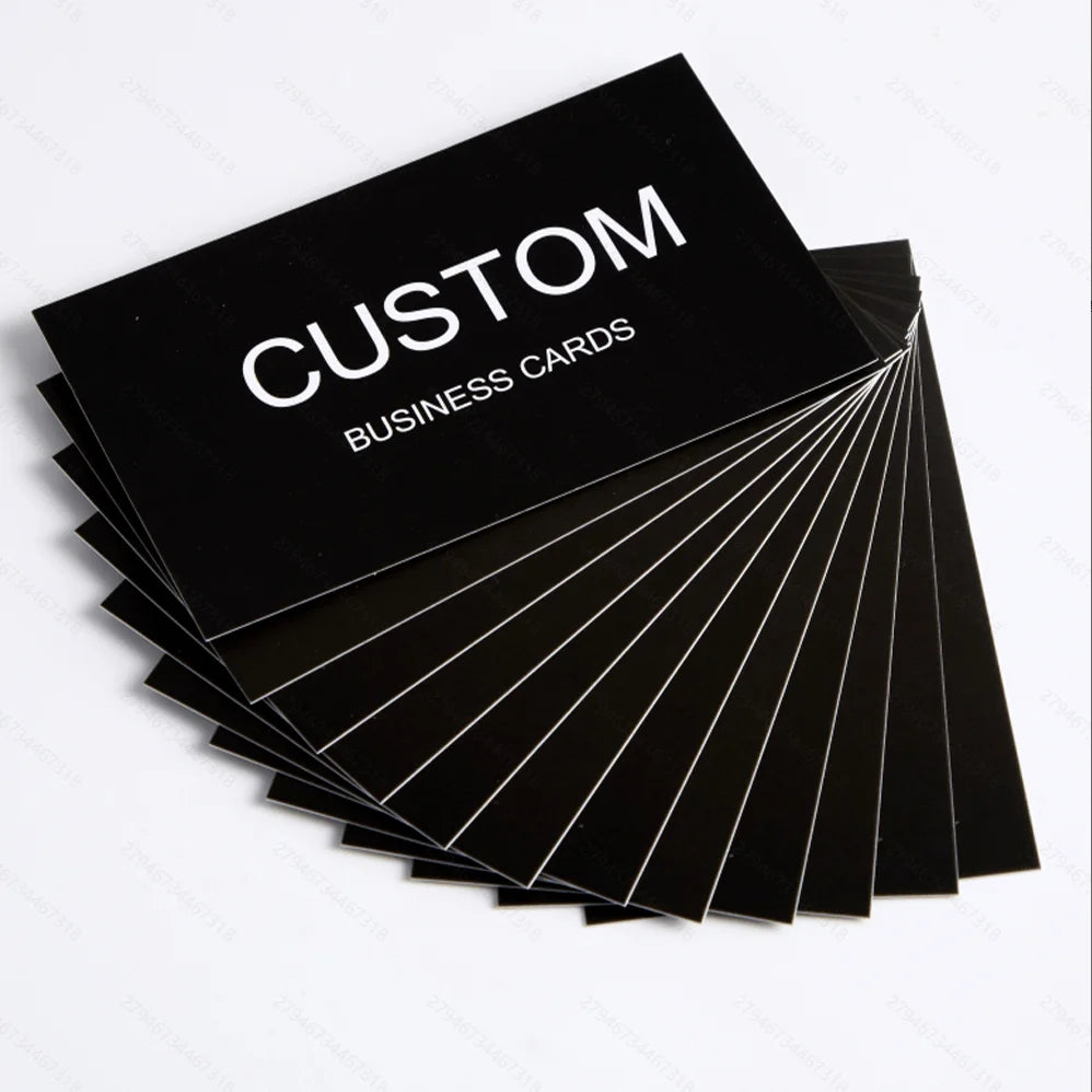 200/500/1000pcs Customizable Cards, Personalized Business Cards with Acrylic Storage Box, Matte Film Thank You Invitations