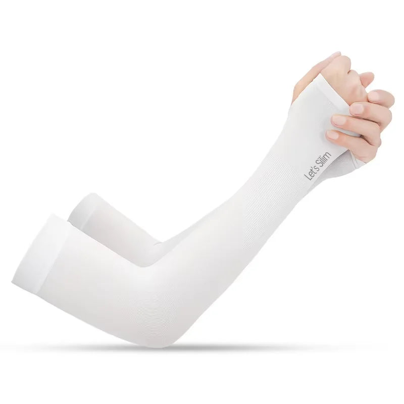 Anti-UV Arm Covers for Men Women Cycling Fingerless Gloves Summer Sport Ice Silk Cool Scarf Silk Elastic Arm Covers Driving -