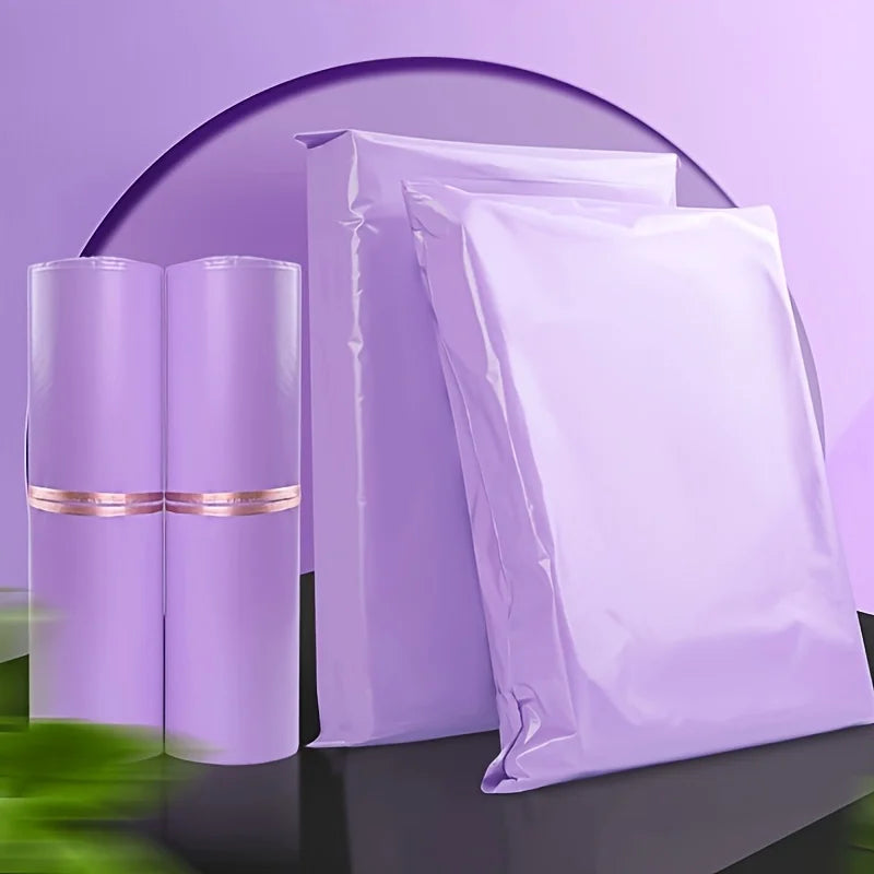 33 Pcs Purple Poly Mailers Self-Seal Shipping Bags, Uncoated Reusable Polyethylene Mailing Envelopes with Adhesive Strip, Wat