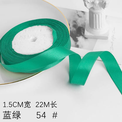 Wusmart 22Meters/Roll 1.5cm Single Face Satin Ribbon DIY Handmade Crafts Fabric Christmas Wedding Decoration Silk Ribbons - B