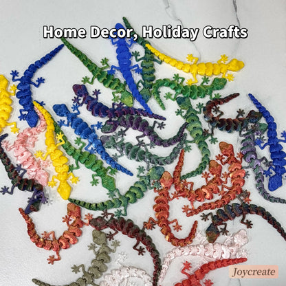 30 pc 3d printed movable joint lizards, colorful and realistic reptile decorations, durable plastic desktop ornaments ons