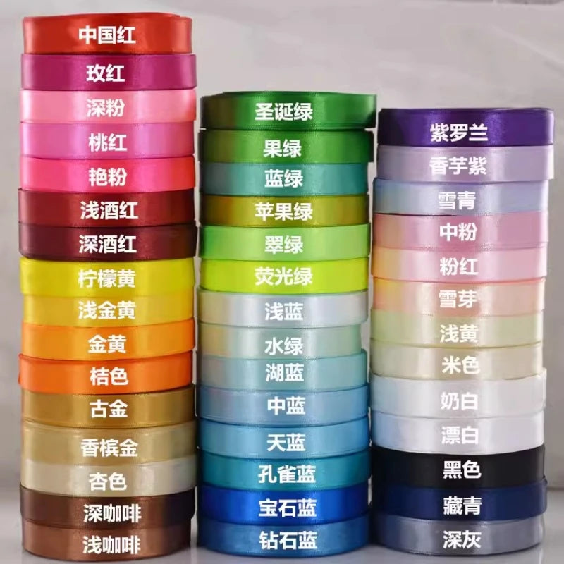 Wusmart 22Meters/Roll 1.5cm Single Face Satin Ribbon DIY Handmade Crafts Fabric Christmas Wedding Decoration Silk Ribbons