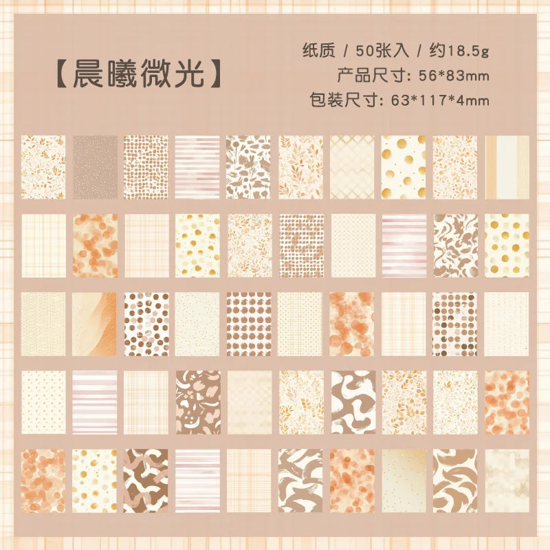 50pcs Vintage Paper Multi Style Deco Retro Stationery Supplies Writing Paper Junk Journal Label Scrapbooking Material Supplie