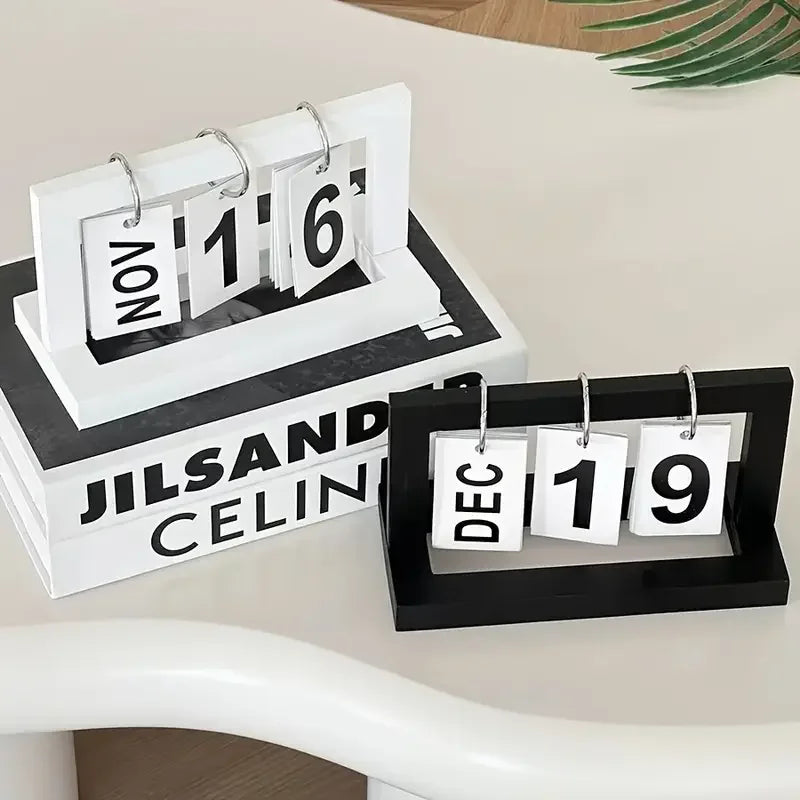 Ins Minimalist Style Living Room Office Decoration Wooden Calendar Ornament Modern Desk Accessories Simple Home Decor Crafts 
