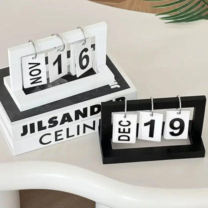 Ins Minimalist Style Living Room Office Decoration Wooden Calendar Ornament Modern Desk Accessories Simple Home Decor Crafts 