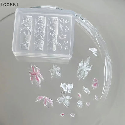 〔CC55〕Lily Flower Sea Shell Conch Coral Starfish 3D Acrylic Nail Mold Nail Decorations DIY Silicone Manicure Mold Nail Art Mo