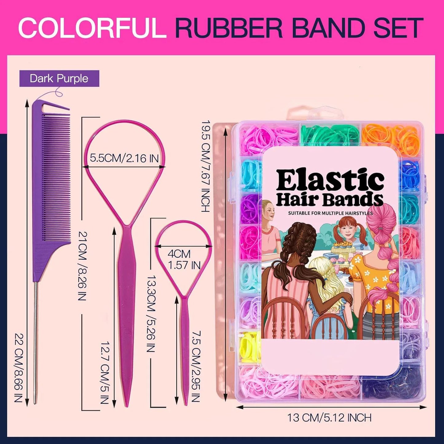 Elastic Hair Bands 24 Colors,Mini Hair Rubber Bands for Hair, Small Hair Ties,Colorful Hair Accessories for Toddler, Girl, Ki