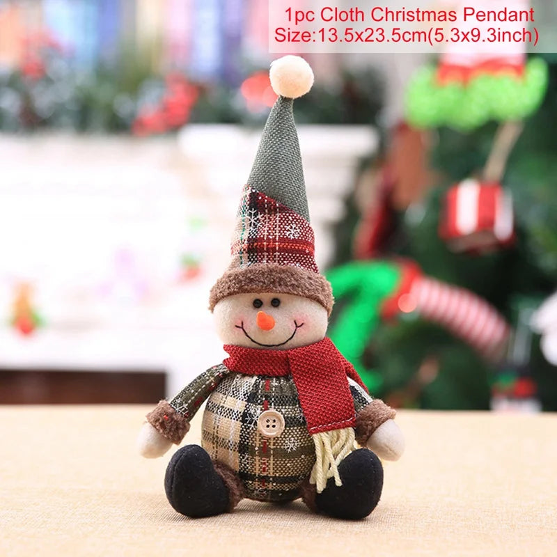 Snowman Doll Merry Chirstmas Decor for Home Table 2023 Elk Doll Christmas Ornaments Santa Claus Navidad Gift Happy New Year 2