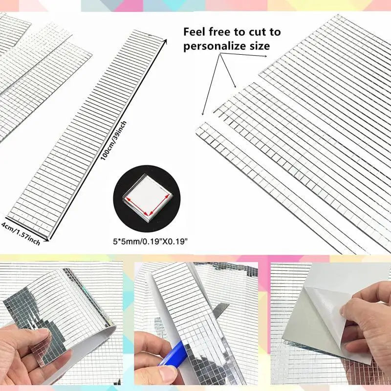 2025 New Self-Adhesive Real Craft Mini Square Mirrors Mosaic Tiles Stickers Bathroom DIY Handmade Craft Home Decoration Makin