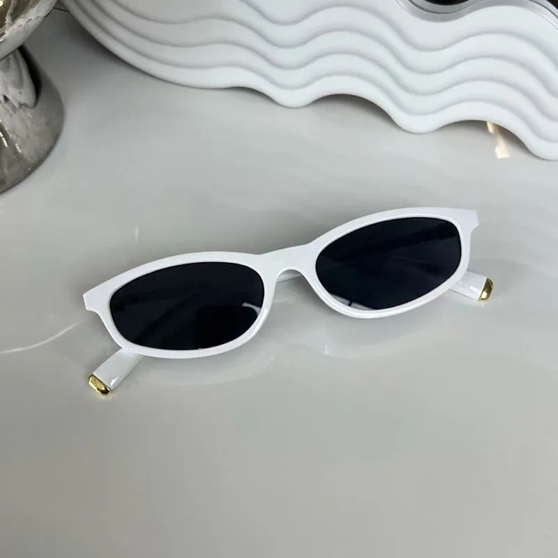 Vintage Small Frame Women's Kitten Glasses High-end Sunglasses Woman Luxury Brands Original Lunettes Femmes 802346 - White gr