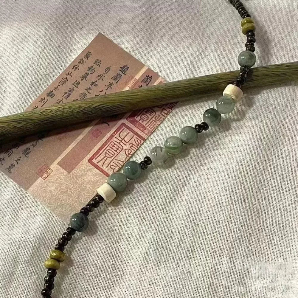 Fashion Bamboo Beads Chinese Style Beaded Bracelet Chinese Style Beaded Braided Rope Bracelet Vintage Antique Bracelet