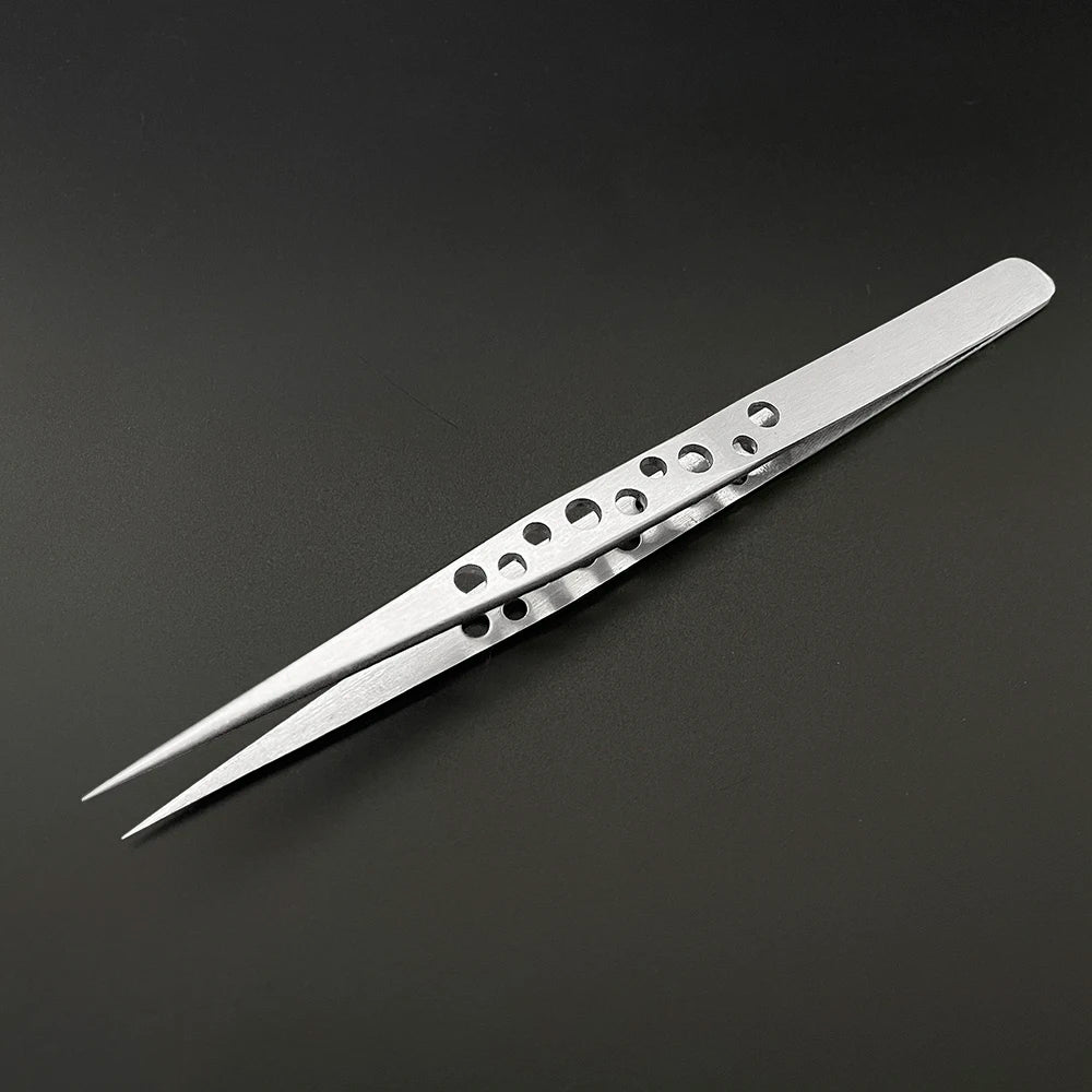 Industrial Tweezers Electronics Anti-static Curved Straight Tip Precision Stainless DIY Hand Tools Sets Forceps Phone Repair 