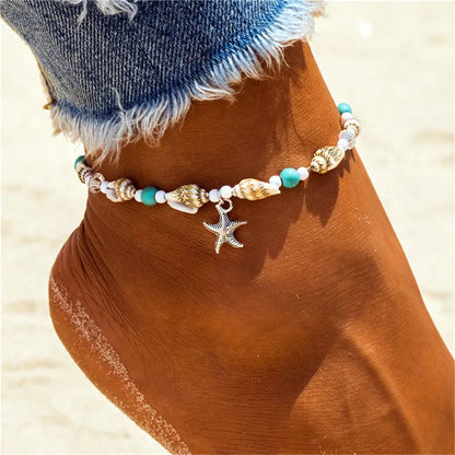 New Beads Starfish Anklets For Women Beach Anklet Leg Bracelet Handmade Bohemian Foot Chain Boho Summer Beach Jewelry - 50157