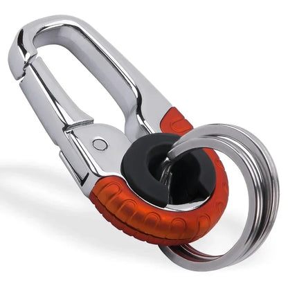 Keychain Buckle for Men Stainless Steel Key Ring Key Chain Hook Outdoor Carabiner Climbing Keyfob Accessories - orange