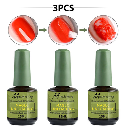 1/2pcs/Set Nail Magic Remover With Remover Tool Quickly & Easily Remove Gel Nail Polish And Poly Nail Gel Without Harming Nai