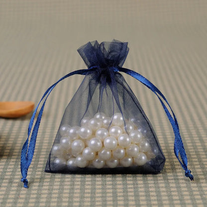 100Pcs/lot 7x9 9x12 10x15 13x18CM Organza Bags Jewelry Bag Wedding Party Decoration Drawable Bags Gift Pouches Jewelry Packag