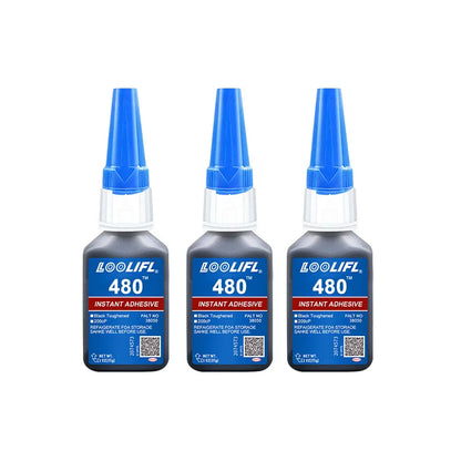 480 Black Rubber Glue Super Strong Adhesive for 10 Seconds, Used for Tire Repair, Black Object Repair and 'Black Integration'
