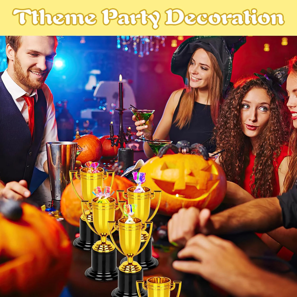 Gold Trophy Awards - Pack of 24/12/6 Mini 4-Inch Plastic Trophies for Kids & Adults, Party Favors, Competitions, Sports Event