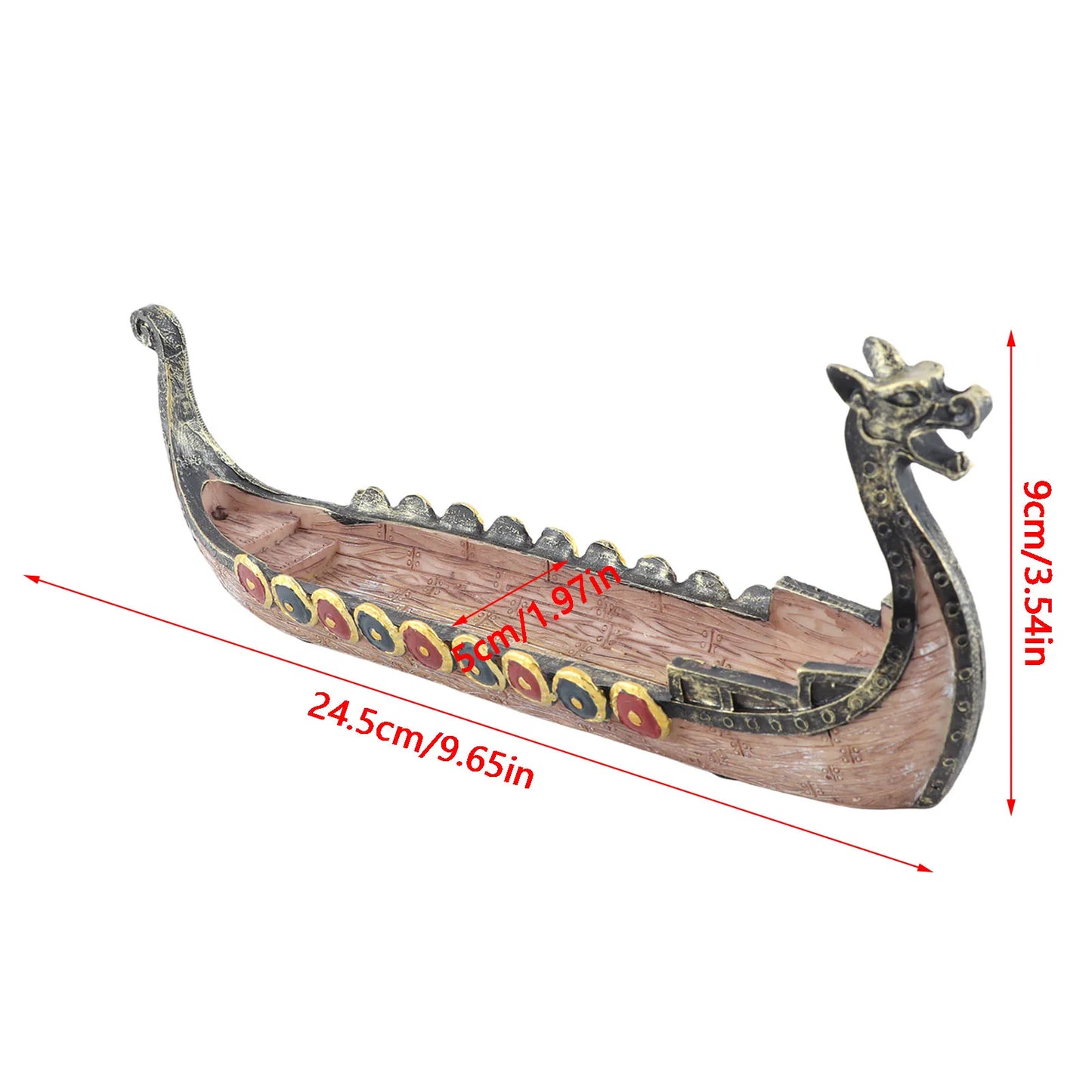 Vintage Viking Ship Resin Sculpture Craft, Exquisite Home Decor Ornament, Resin Viking Ship Aroma Diffuser