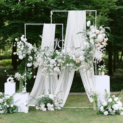 75cm X 6M White Wedding Tulle Arch Draping Fabric Backdrop 28.7" X 20FT Sheer Drapes Fabric for Wedding Ceremony Birthday Par