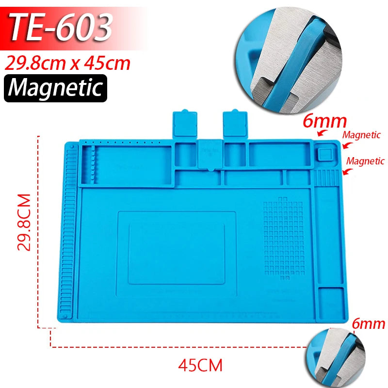 Soldering Station Mat Silicone Work Mat Heat Resistant 932°F Anti-Static - TE603
