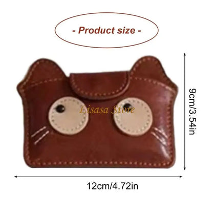 M6CC Lightweight Vintage Cats Print PU Card Wallet With Expandable Capacity For Credit Cards