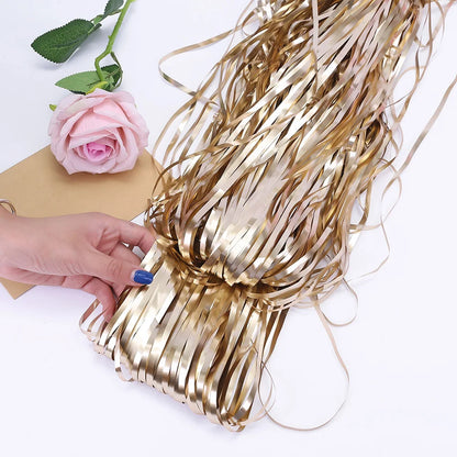 Top Matte Birthday Party Decoration Backdrop Foil Tassel Fringe Curtain Kids Adult Photo Booth Baby Shower Wedding Matte Drap