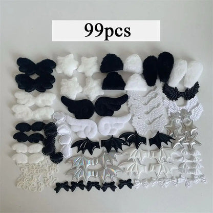 99pcs/set Cartoon Card Cover Decoration Handmade Gift Decoration Home Deocr DIY Plush Ear Handmade Accessories DIY Accessorie