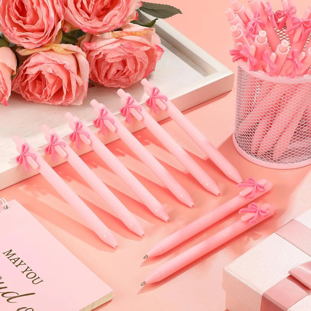 5/10/20/30 Pcs Pink Bow Pens Party Favors For Girls School Birthday Party Office Supply Wedding Butterfly Themed Party Suppli