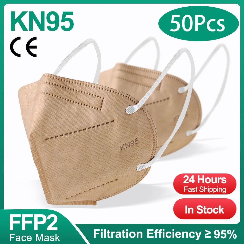 10-200Pcs FFP2 Masks kn95 Mascarillas KN95 Face Mask Filter 5Layers mascarillas quirurgicas homologadas Reusable Black FFP2 M