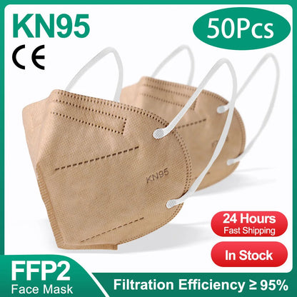 10-200Pcs FFP2 Masks kn95 Mascarillas KN95 Face Mask Filter 5Layers mascarillas quirurgicas homologadas Reusable Black FFP2 M