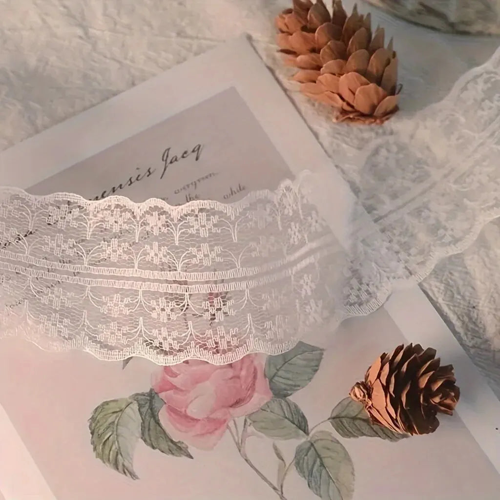 Wedding Decoration, White Lace Ribbon Trim, 10.9 Yards for Gift Wrapping, Sewing Crafts, Dress Decoration, Wedding Decor