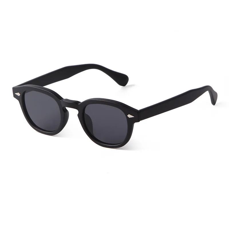 Vintage Fashion Shell Round Sunglasses Women Men 2024 Brand Design Retro Rivet Yellow Blue Lens Square Sun Glasses Female UV4