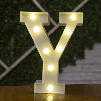 Alphabet Letter LED Nights Lights Number Lamp Decor Party Room Birthday Wall Wedding Home Decorations Personalised Ornaments 