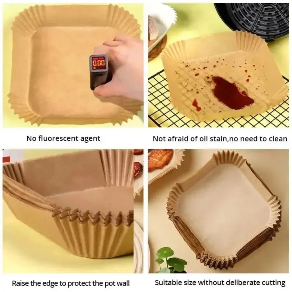 50pcs/100pcs Air Fryer Paper Cup Cake Mold Special Paper for Air Fryer Baking Oil-proof Oil-absorbing Paper for Household