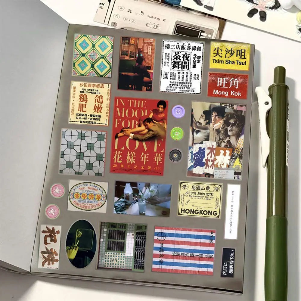 6sheets y2k Dreamcore Retro Hong Kong Weirdcore Style Collages Journals Diary Scrapbook Stickers