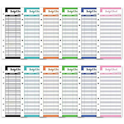 2026 A6 Binder Budget PU Leather PlannerPockets Expense Budget Sheets Notebook Cash Envelope Organizer System with Clear Zipp