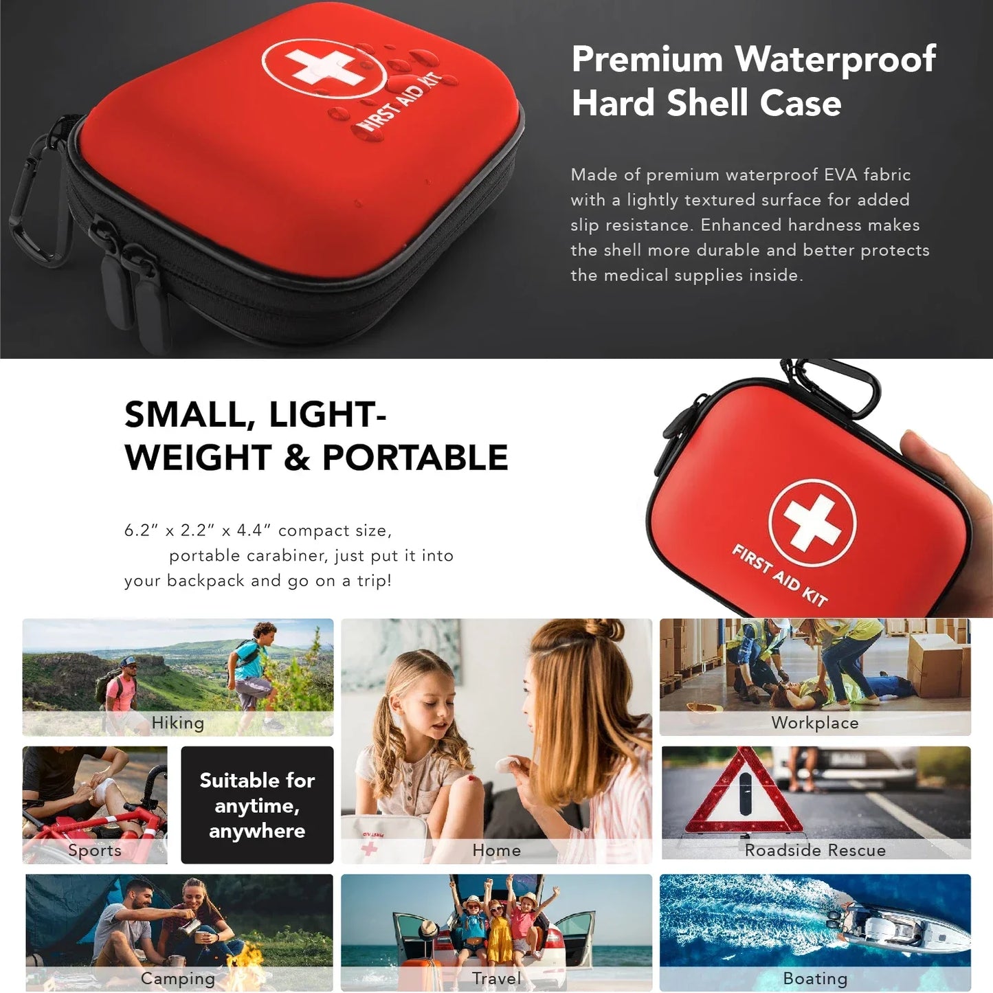 Empty Medical First Aid Storage Bag Sanke Small PU EVA Bag Case for Household Outdoor Travel Camping Equipment Medicine Survi