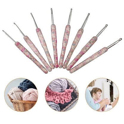 8Pcs Crochet Needle Set Aluminum Crochet Hooks Set 2.5-6.0mm Yarn Craft Knitting Needles Ergonomic Sweater Weave Sewing Tool