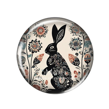 Folk Art Animals with Flower 10pcs Mixed 12mm/14mm/18mm/20mm/25mm/30mm Round photo glass cabochon demo flat back Making findi