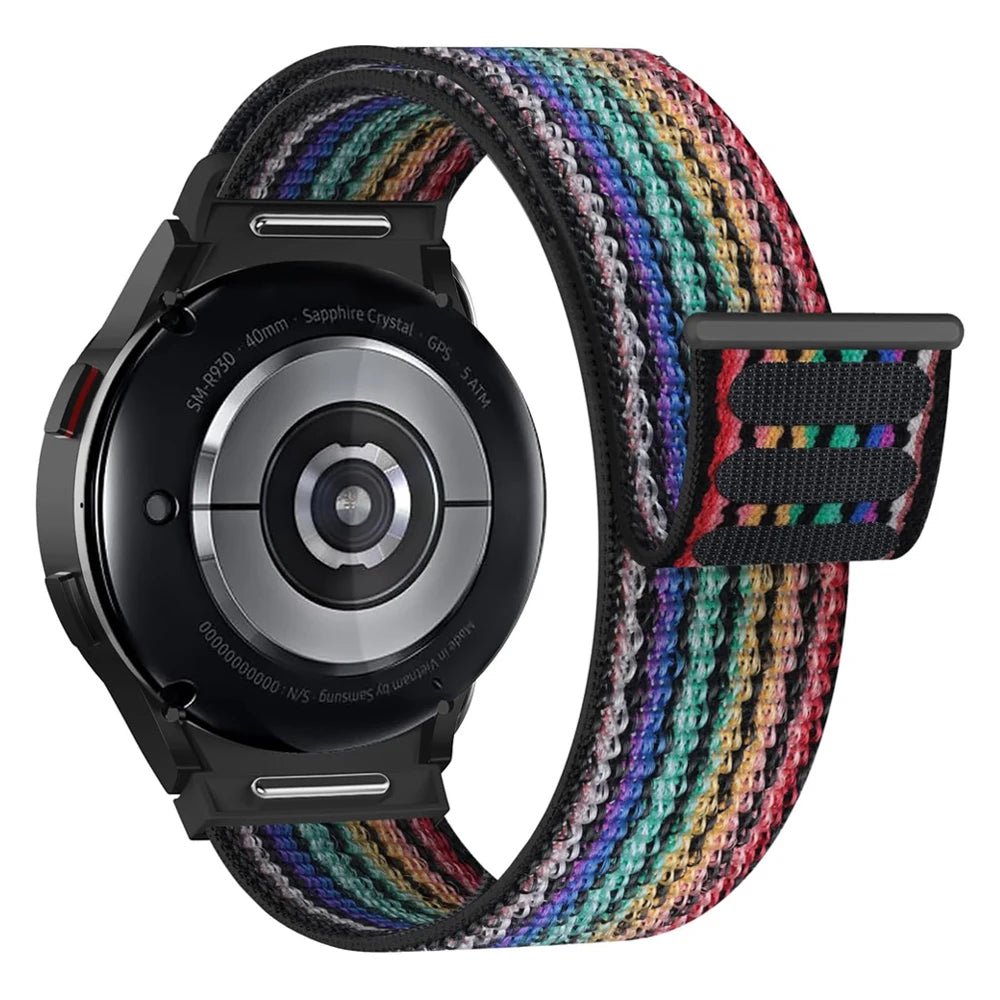 Band For Samsung Galaxy Watch 7/6/4/classic/5 pro 44mm 40mm wrist No Gaps Nylon sport loop correa bracelet Galaxy Watch 7 Str