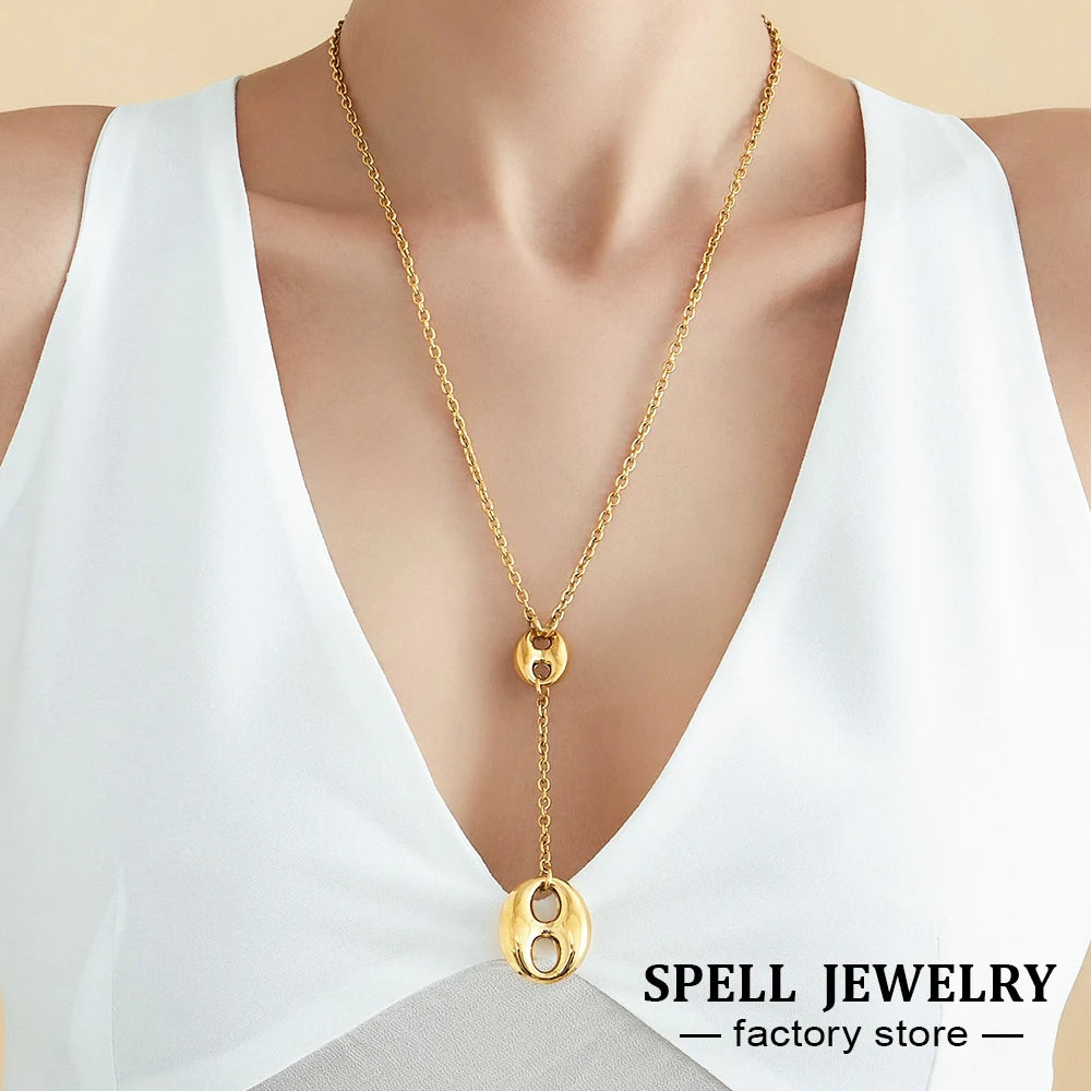 4 Models Dainty Lariat Y Necklace In Stainless Steel 18k Gold Plated Chain Tassel Necklaces Two Tone Pendant Necklace For Wom