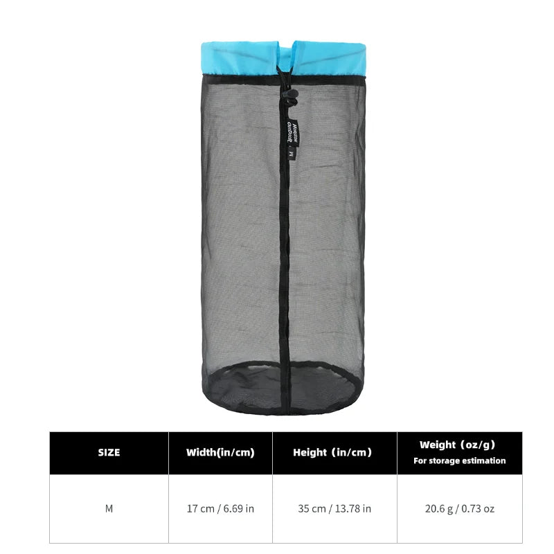 [HODR] Mesh Bags Lightweight Mesh Stuff Sack Drawstring Storage Bags Compression Pouches for Camping, Hiking, Laundry & Groce