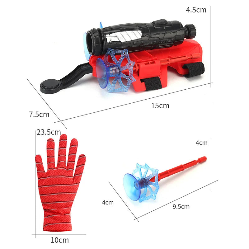Superhero Launcher with Silk Glove Spiders Web Wrist Set Shooters Toy Anime Figures Cosplay Props for Children Kids Toys Gift