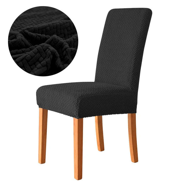 Elastic Dining Room Chair Cover Stretch Thick Jacquard Kitchen Chair Cover Slipcover For Dining Kitchen Hotel Wedding Banquet
