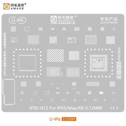 Amaoe BGA Reballing Stencil Template For iPhone 17 16 15 14 13 12 11 Pro Max XSMax 8 7P 7 6 A18 Tin Planting Soldering Net to