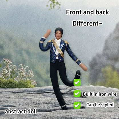 Michael Jackson Bendable Doll Flexible Wire Frame Poseable MJ Abstract Rat Jerky Doll King of Pop Collectible Fan Gift - A4