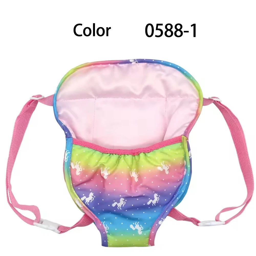 Dolls Out Going Carry Bag Backpack Strap Newborn Clothes Accessories Baby Doll Portable Toy Carrier Front Storage Birthday Gi